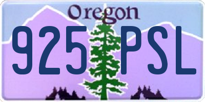 OR license plate 925PSL
