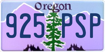 OR license plate 925PSP