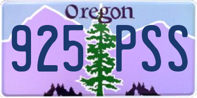 OR license plate 925PSS