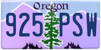 OR license plate 925PSW