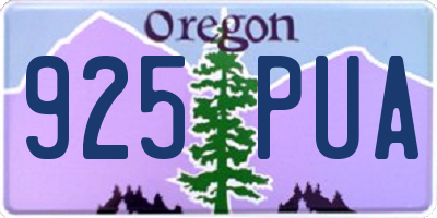 OR license plate 925PUA
