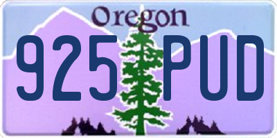 OR license plate 925PUD