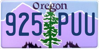 OR license plate 925PUU