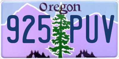 OR license plate 925PUV