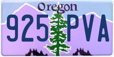 OR license plate 925PVA