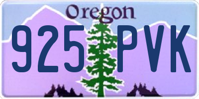 OR license plate 925PVK