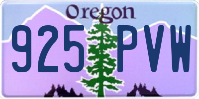 OR license plate 925PVW