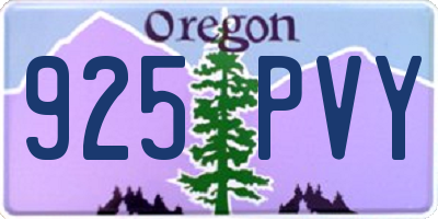 OR license plate 925PVY