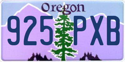 OR license plate 925PXB