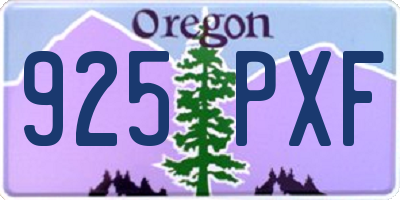 OR license plate 925PXF