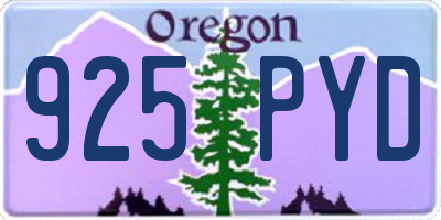 OR license plate 925PYD