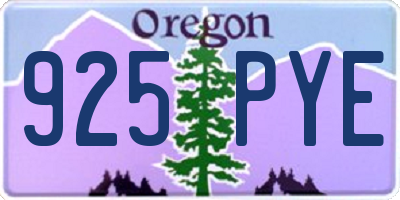 OR license plate 925PYE