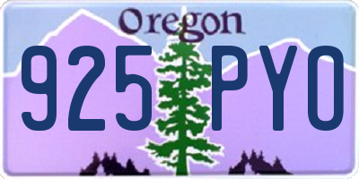 OR license plate 925PYO