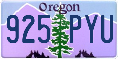 OR license plate 925PYU