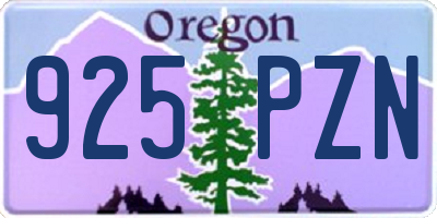 OR license plate 925PZN