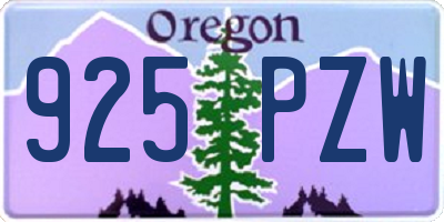 OR license plate 925PZW