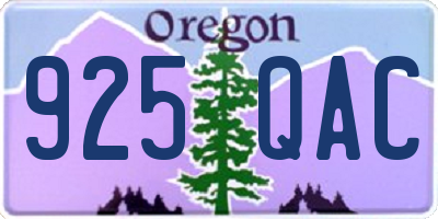 OR license plate 925QAC