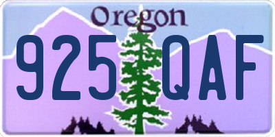 OR license plate 925QAF