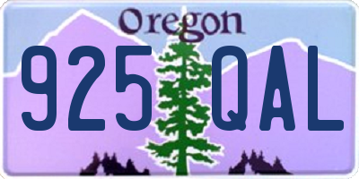 OR license plate 925QAL