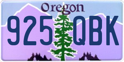 OR license plate 925QBK