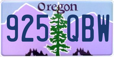 OR license plate 925QBW