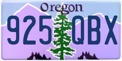 OR license plate 925QBX