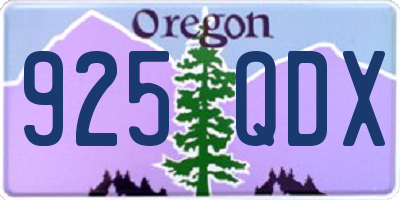 OR license plate 925QDX