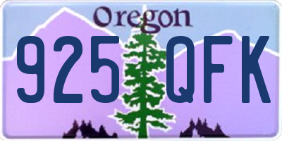 OR license plate 925QFK