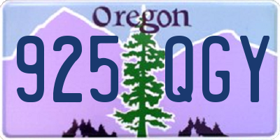 OR license plate 925QGY