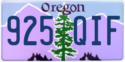OR license plate 925QIF