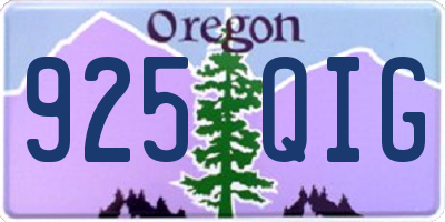 OR license plate 925QIG