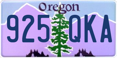 OR license plate 925QKA