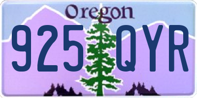 OR license plate 925QYR