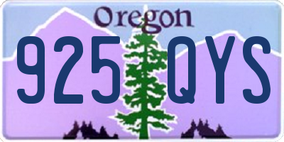 OR license plate 925QYS