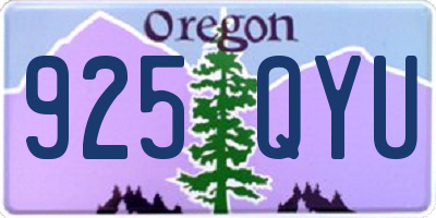 OR license plate 925QYU