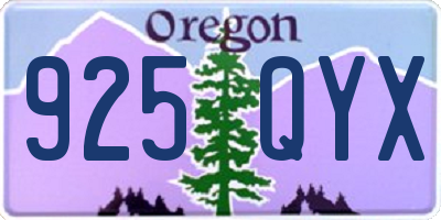 OR license plate 925QYX
