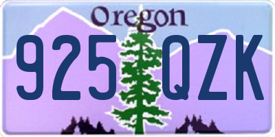 OR license plate 925QZK