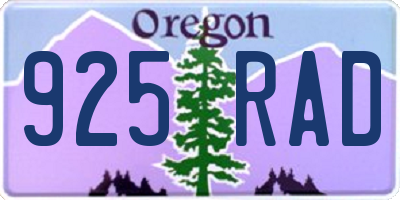 OR license plate 925RAD