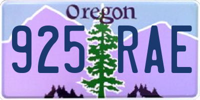 OR license plate 925RAE