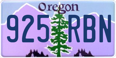 OR license plate 925RBN
