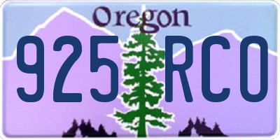 OR license plate 925RCO
