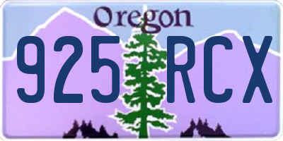 OR license plate 925RCX
