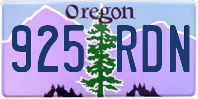 OR license plate 925RDN