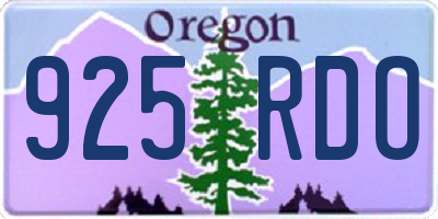 OR license plate 925RDO