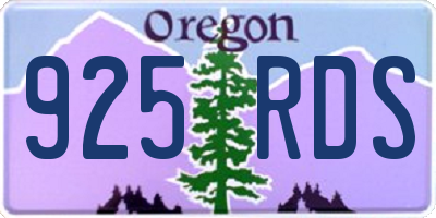 OR license plate 925RDS