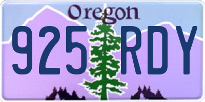 OR license plate 925RDY