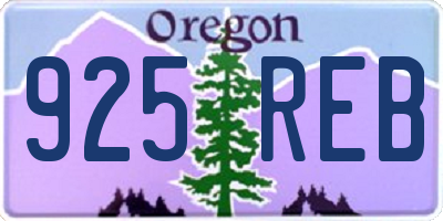 OR license plate 925REB