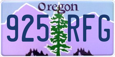 OR license plate 925RFG