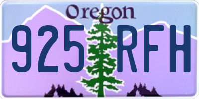 OR license plate 925RFH