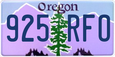 OR license plate 925RFO